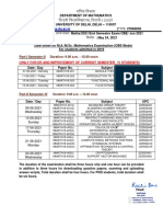 M.sc. Mathematics OBE Date Sheet (Students Admitted in 2019)