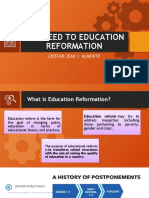 The Need To Education Reformation