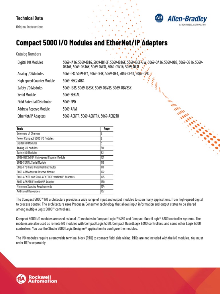 Compact 5000 I/O Modules and Adapters Technical Data PDF