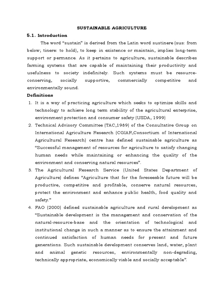 Sustainable Agriculture Overview and Goals | PDF | Agriculture ...