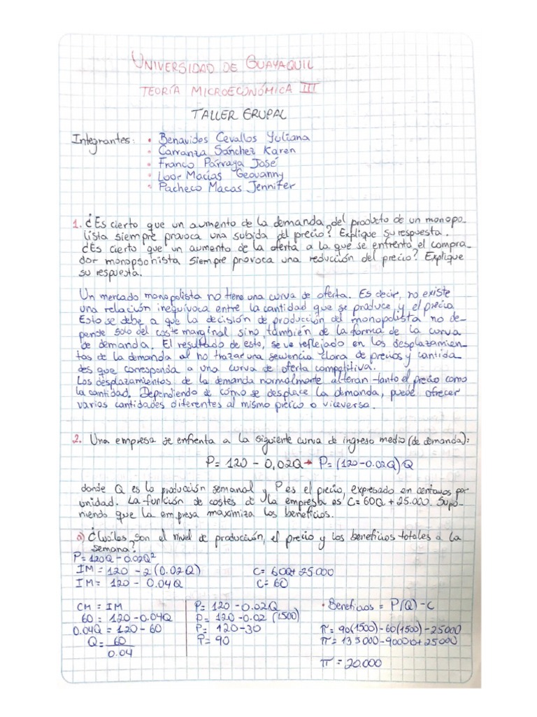 Taller Micro | PDF