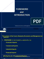 Foreword and Introduction to the course of _Enterprise Economics and Management_ Rev 1 NG