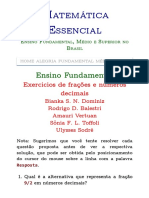 Matemática Essencial - Ensino Fundamental - Exercicios de Frações e Números Decimais