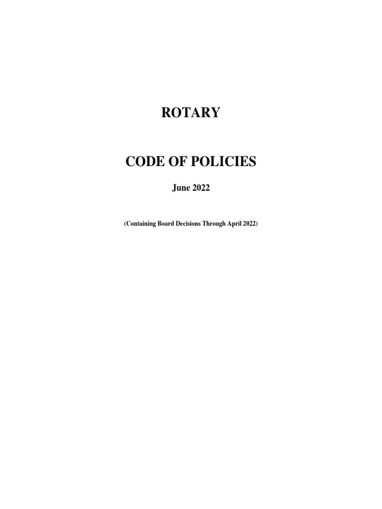 Code of Policies Rotary International en PDF Committee Constitution