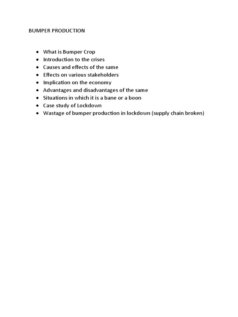 Bumper Production PDF Agriculture Farms