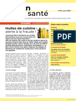 LeBonChoixSante 36 Juin 2022 Huiles de Cuisine Alerte A La Fraude SD