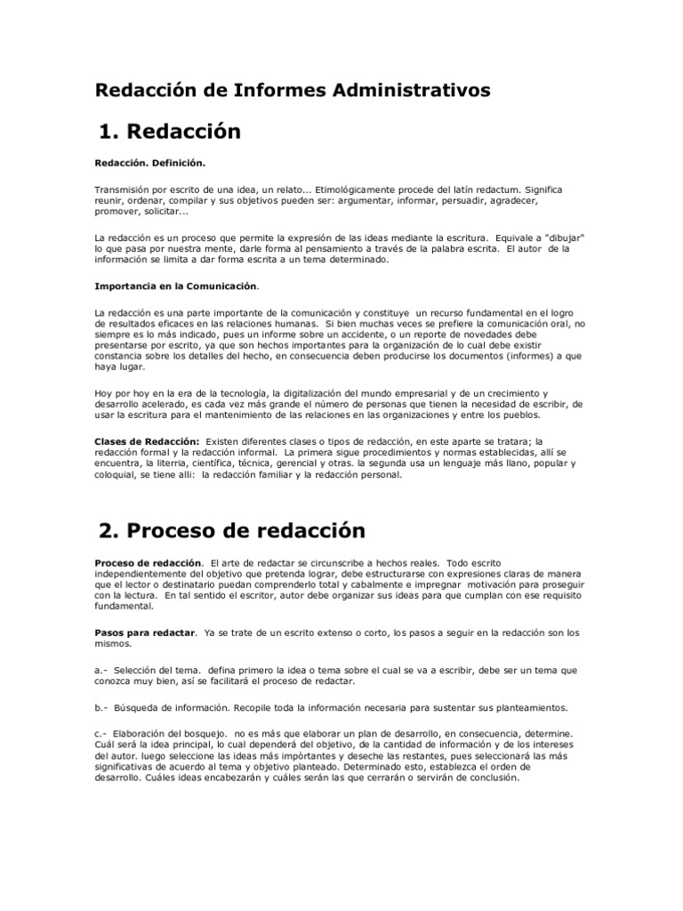 Redacción de Informes Administrativos | PDF | Toma de decisiones | Palabra