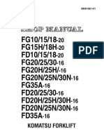 Komatsu FD-, FG-series Forklifts Shop Manual