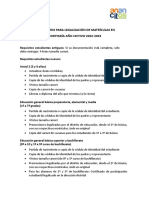 Documentos para Legalizar Matricula