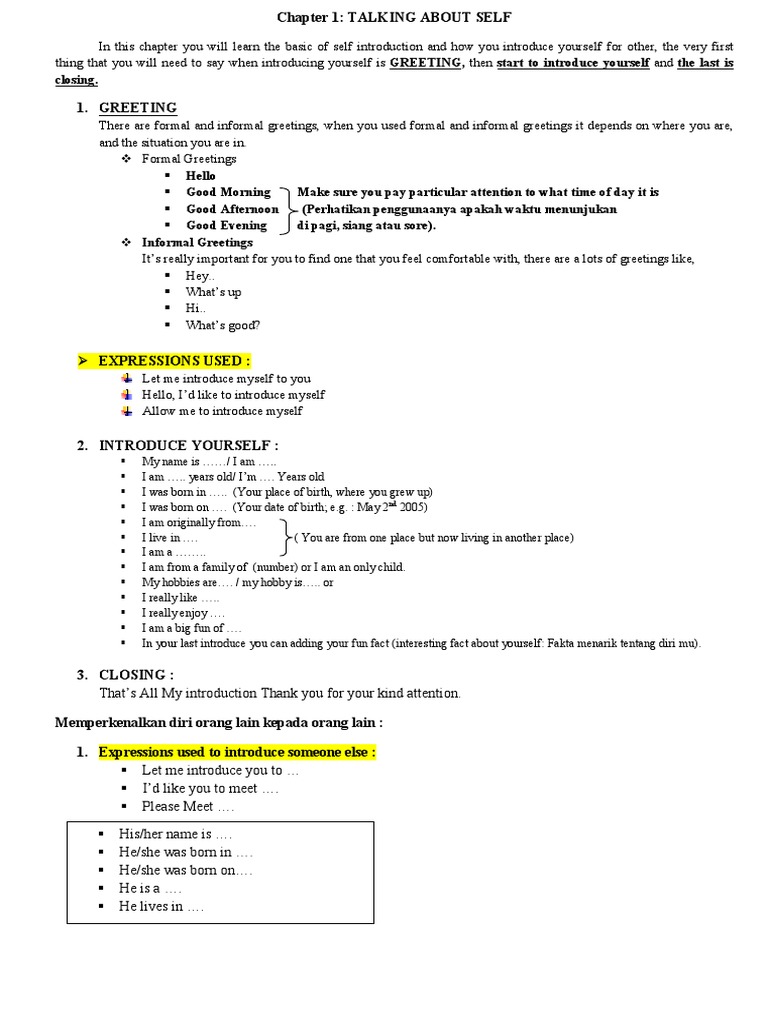 Materi B. Ing Kls X Pertemuan 1 | PDF | Language Arts & Discipline ...