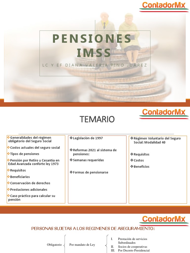 Requisitos y Tipos de Pensiones IMSS | PDF | Pensión | Desempleo