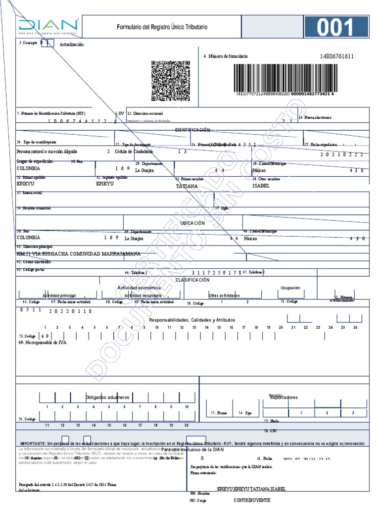 Formato de Recibo de Pago DIAN | PDF