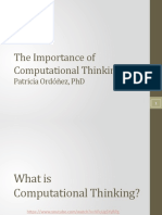 The Importance of Computational Thinking: Patricia Ordonez, PHD
