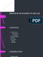 Honour of Women in Islam: by Muqadas Umar BS PHYSICS (Evening)