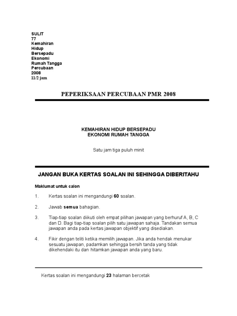 Percubaan Khb Ert Pahang 2008 Pdf