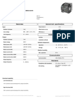 Data Sheet For SINAMICS V20: Rated Data General Tech. Specifications