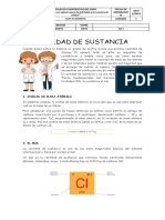 Guía Cantidad de Sustancia (Mol) Ejercicios