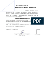 Declaración Jurada de No Tener Antecedentes Penales Ni Judiciales..