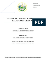 Contrato de Mutuo en Documento Autenticado