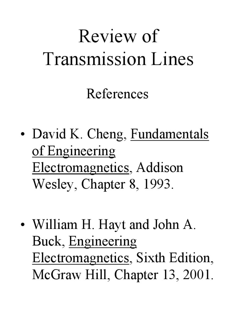 Review of Transmission Lines | PDF | Technology & Engineering