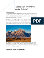 Qué y Cuáles son los Pisos Ecológicos de Bolivia 6to 21