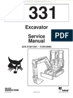 Manual Service Bobcat x331 Compact Excavator Safety Maintenance Systems Componentes Engine Specifications
