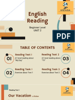 English Reading - UNIT 2 (A1 Level)