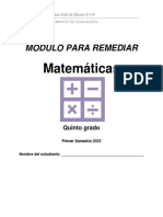 Módulo de Matemáticas para Quinto Grado