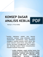 Konsep Dasar Analisis Kebijakan