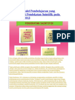 4 Macam Model Pembelajaran Yang Memperkuat Pendekatan Saintifik Pada Kurikulum 2013