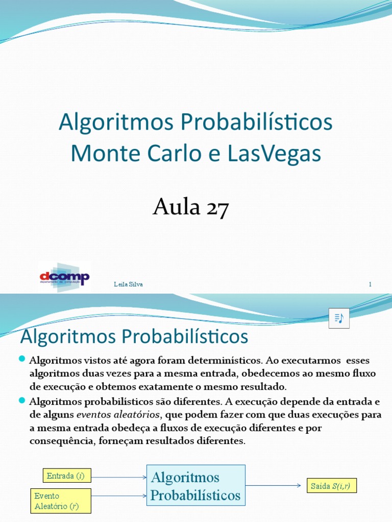 Algoritmos Probabilísticos: Monte Carlo e Las Vegas | PDF | Método de ...