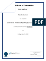 Mchannon - 2022-2023 Certificate of Completion For Child Abuse Mandatory Reporting Full Course Texas