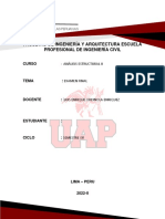 Examen Final de Analisis Estructural II 2022-II