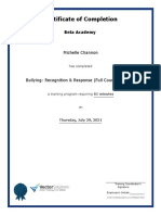 Mchannon - Certificate of Completion For Bullying Recognition Response Full Course Texas