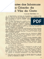 As Gentes Dos Inhamuns Na Criação Da Real Vila Do Crato (1973)