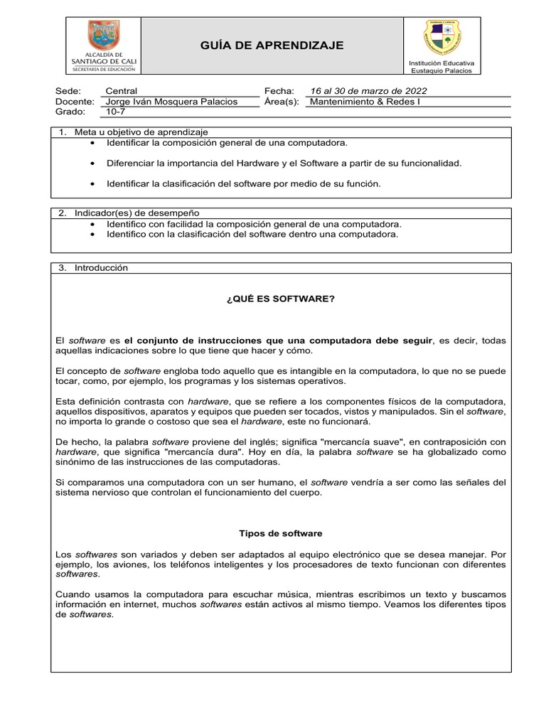 Clasificación y Función del Software | PDF | Software | Software de la ...