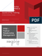 Partner Relationship Management (PRM) & Configure, Price, Quote (CPQ) Training
