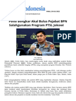 Polisi Bongkar Akal Bulus Pejabat BPN Salahgunakan Program PTSL Jokowi