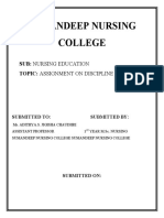 Sumandeep Nursing College: Sub: Nursing Education Topic: Assignment On Discipline