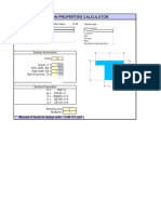 Section Properties Calculator: Section Dimensions Units: Depth, H Web Width, BW Slab Width, Bs Slab Thickness, Ts