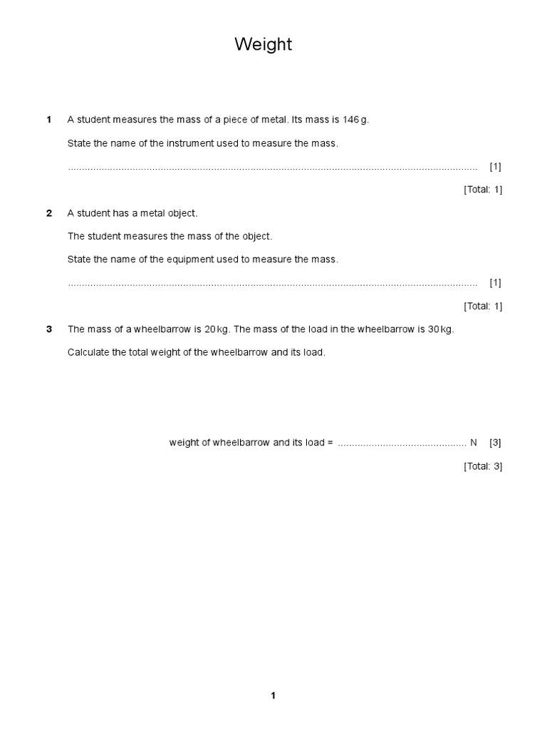 Measuring Mass and Weight in Science | PDF | Weight | Force