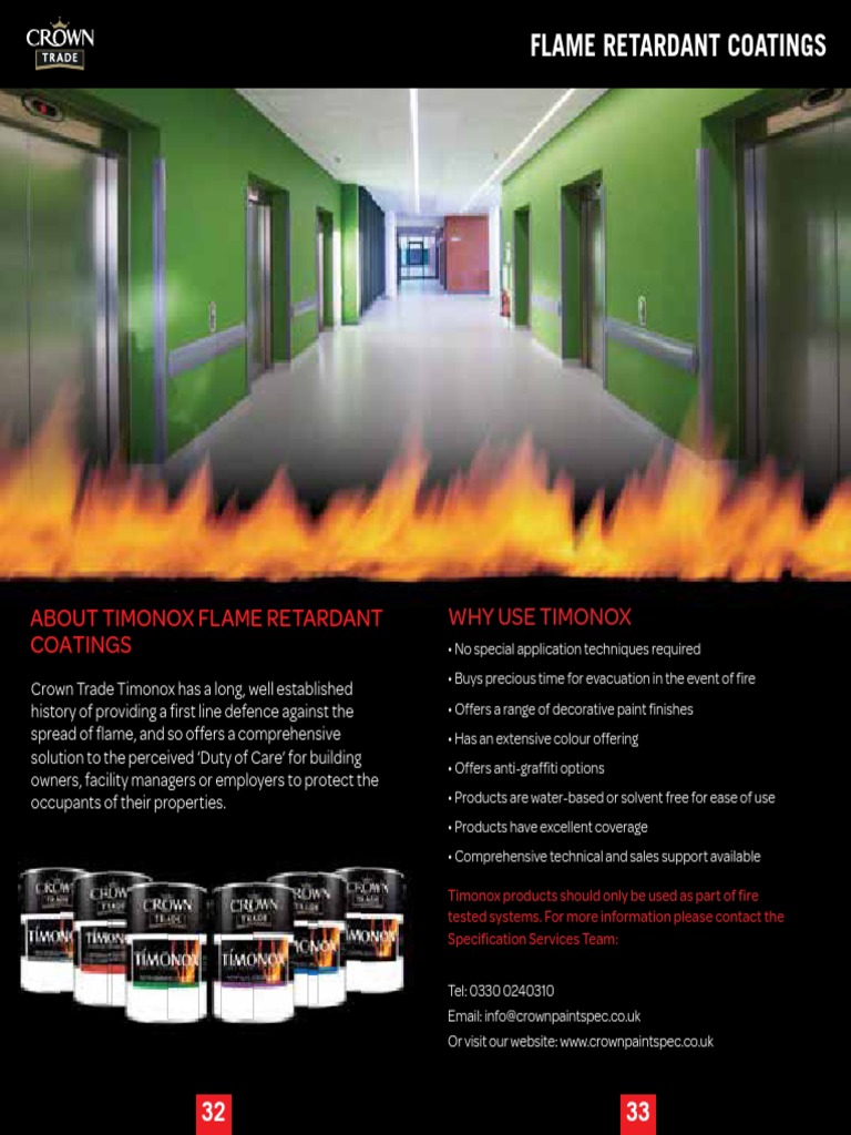 Crown Trade Timonox Fire Retardant Paint | PDF | Paint | Building ...