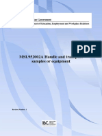 MSL952002A Handle and Transport Samples or Equipment: Revision Number: 1