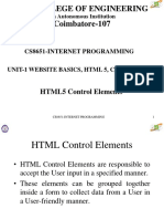 Sns College of Engineering Coimbatore-107: HTML5 Control Elements