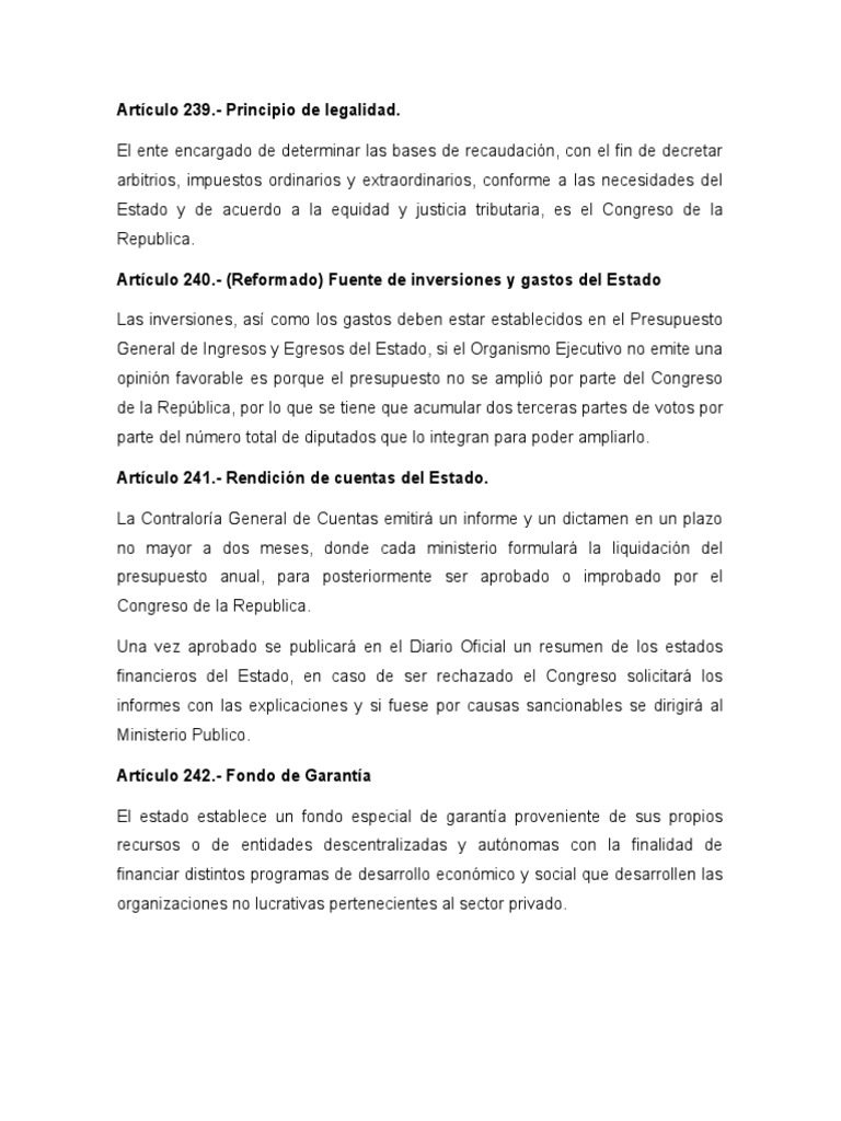 Articulos 239 - 249 | PDF | Gobierno | Gobernancia