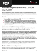 Intel 471 - Intelligence Summary - Current Intelligence Picture - July 7, 2022, To July 20, 2022