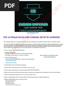 Top 10 FRAUD RULES AND CARDING SETUP @CHOSENEMPEROR1