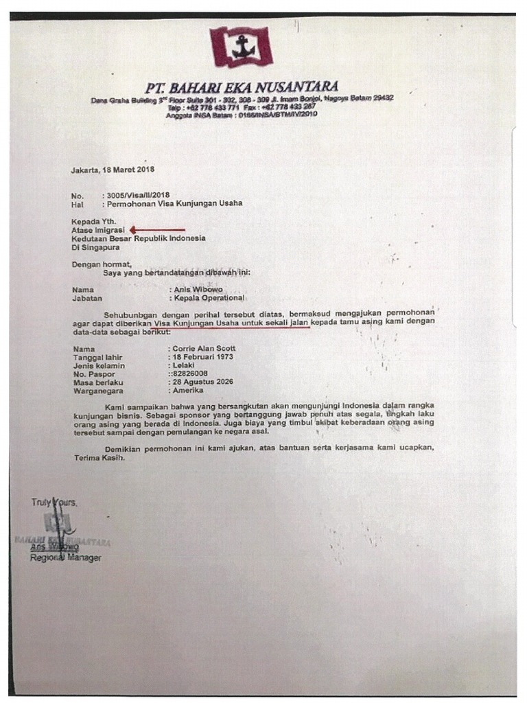 Sample of Indonesia Invitation Letter Strictly in Bahasa Indonesia PDF