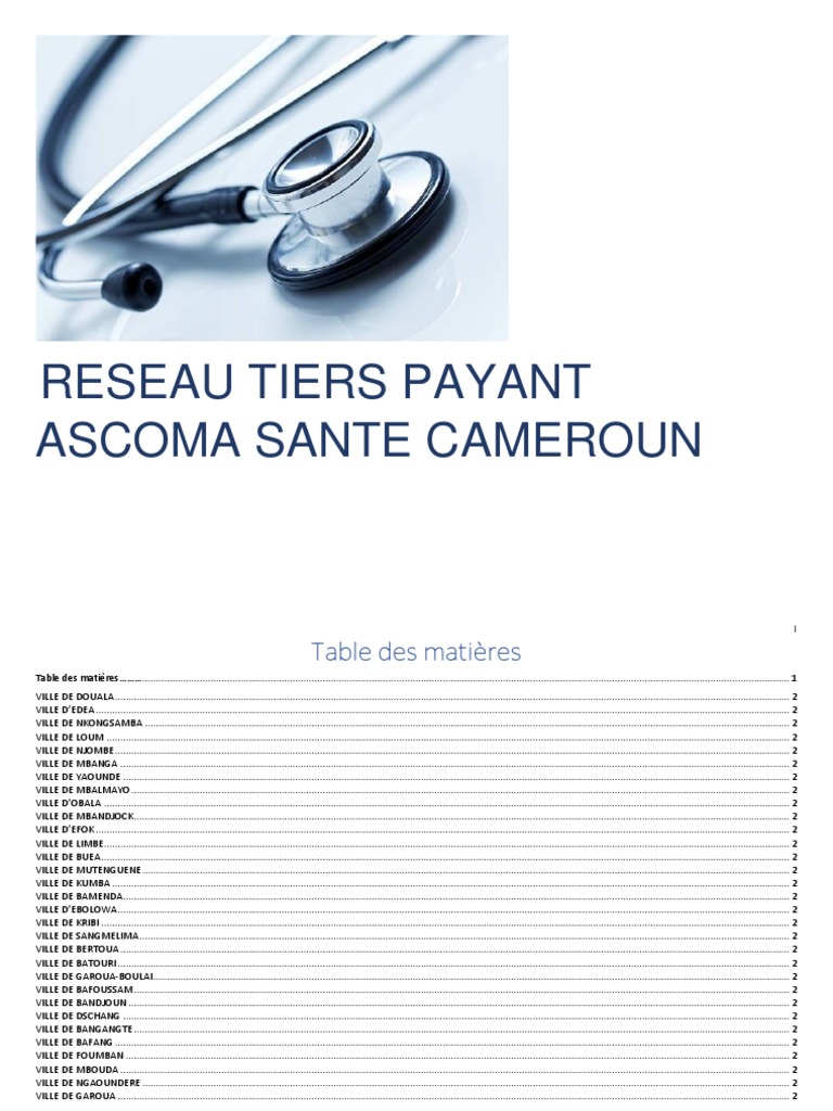 Réseau de Soins Ascoma à Douala | PDF | Médecine | Soins de santé