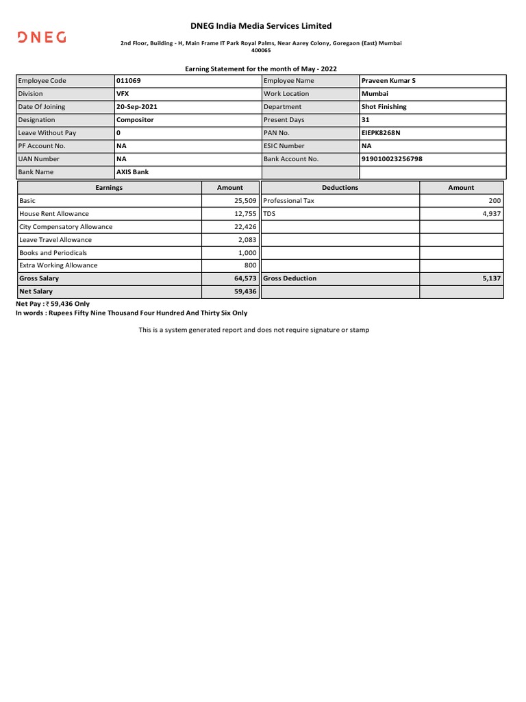 DNEG India Media Services Limited PDF